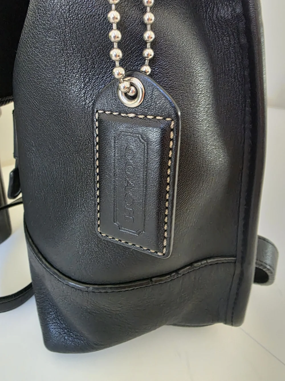 Vintage Coach Daypack 9960 Black Leather Backpack Made In India 2007
